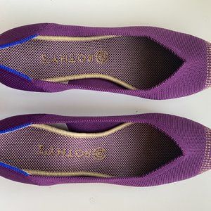 Rothy's The Point in purple and yellow/gold